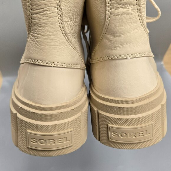 SOREL Caribou X Cozy Lace Up Boot Bleached Ceramic Oatmeal Beige Size 8.5 - Picture 14 of 15